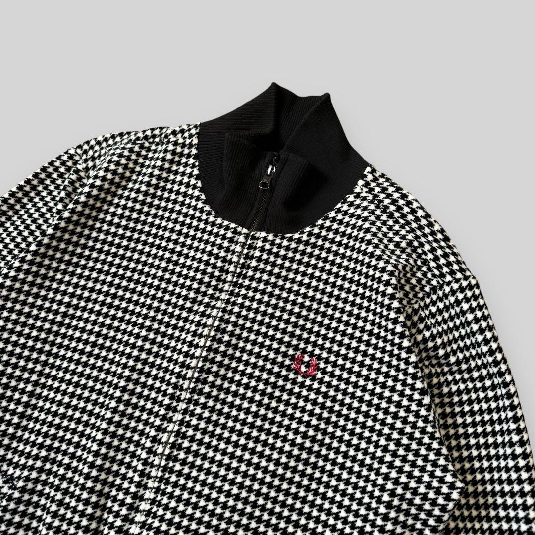 FRED PERRY フレッドペリー 千鳥柄 刺繍ロゴ トラックジャケット L