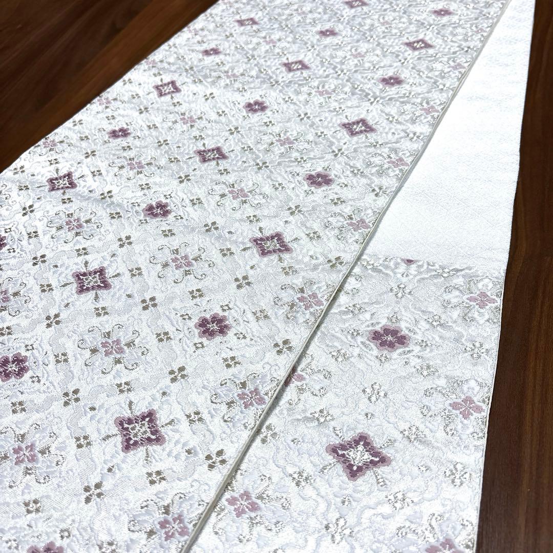 正絹　袋帯《刺繍　花紋様》