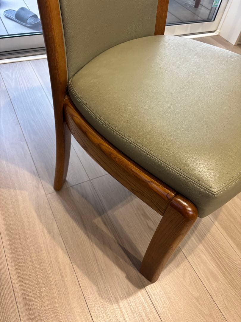 浜本工芸 ダイニングチェア 2800 ダークオーク レザー グレー - メルカリ