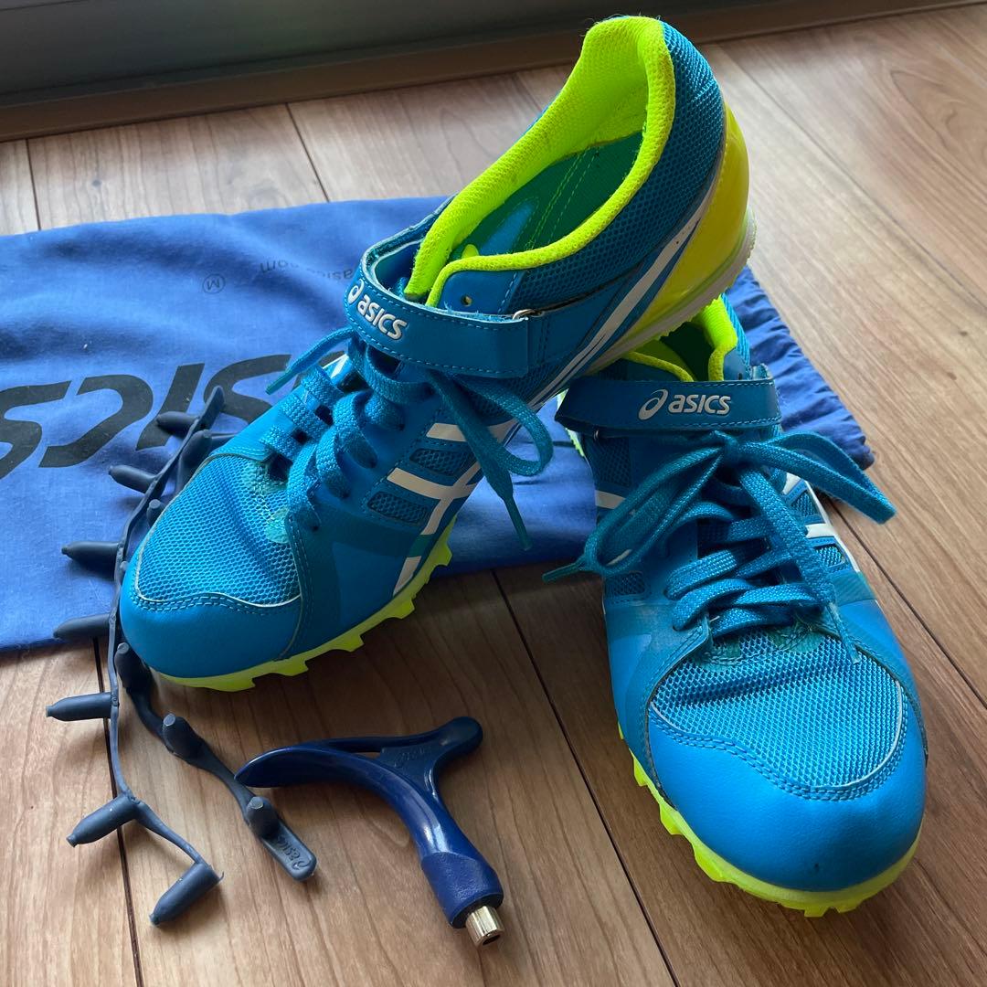 asics TTP526 陸上競技用スパイクシューズ 青/黄緑 27cm - メルカリ