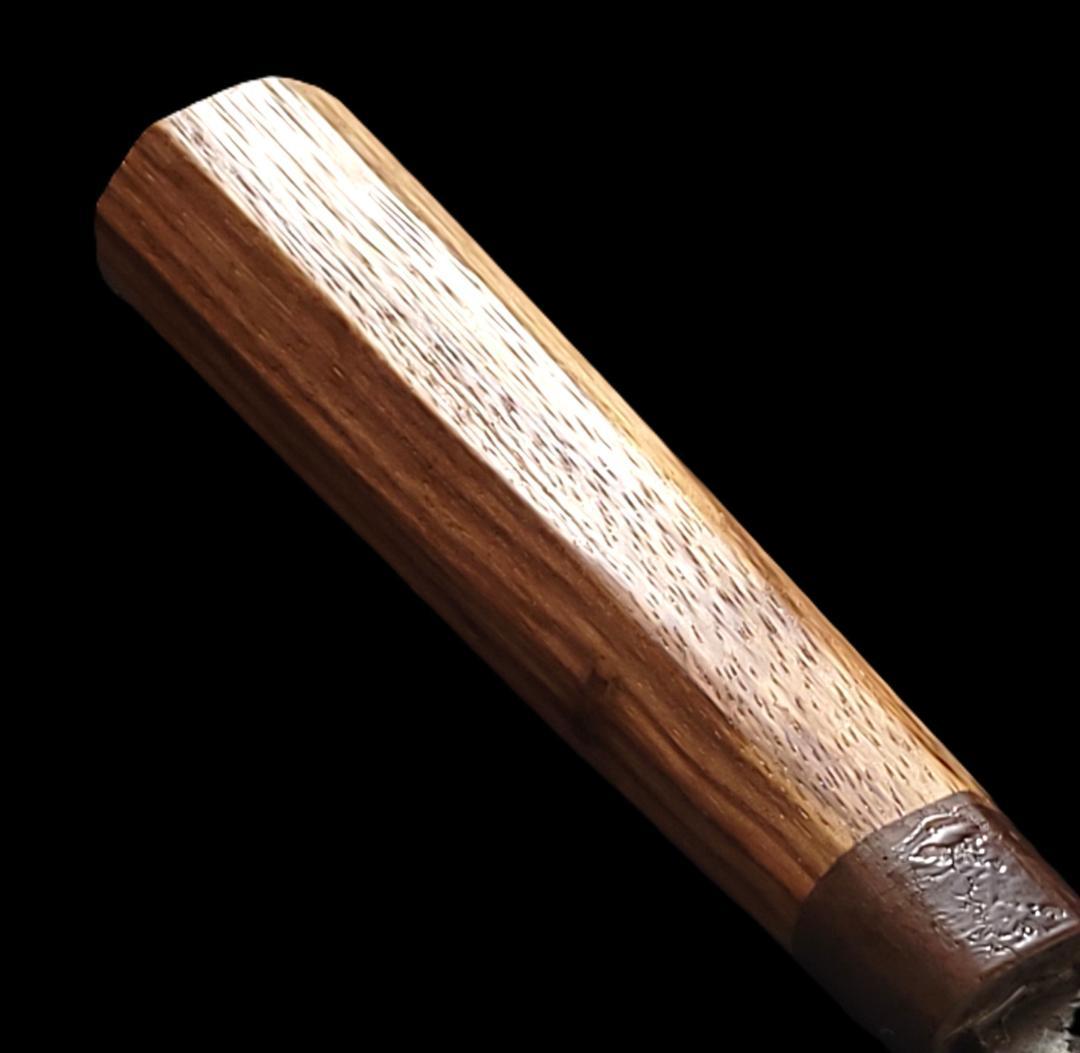 青紙2号 黒打 文化包丁 170㎜ G9396 ベリ柄 手作り 1点物 月光作