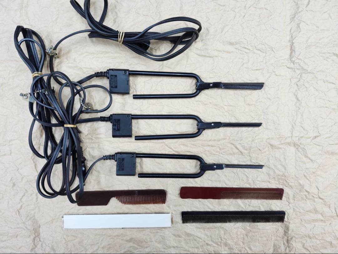 日理レンツアイロン□10㎜8㎜6㎜□中古□アイロンコーム4本□理容美容