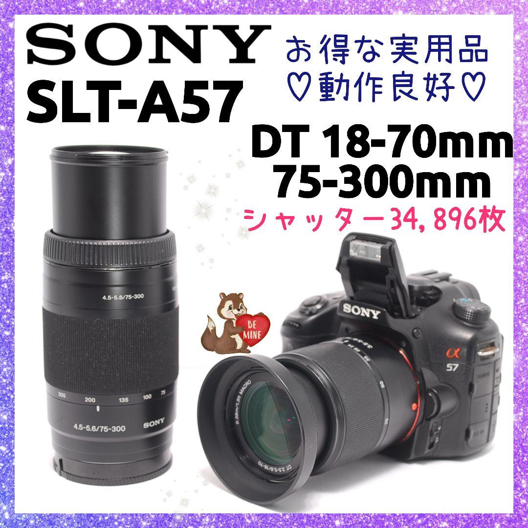 ❤即購入1000円OFF❤実用品❤ SONY α57 超望遠レンズ ダブルズーム SONY（ソニー） α57 SLT-A57 標準&望遠ダブルズームセット 美品 SD