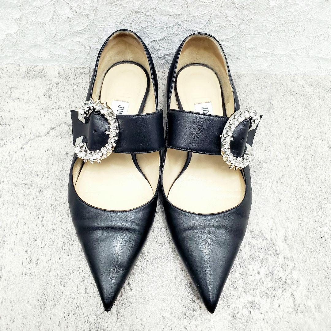 上品✨JIMMY CHOO ジミーチュウ メルヴァ バレリーナ 黒 22.5cm