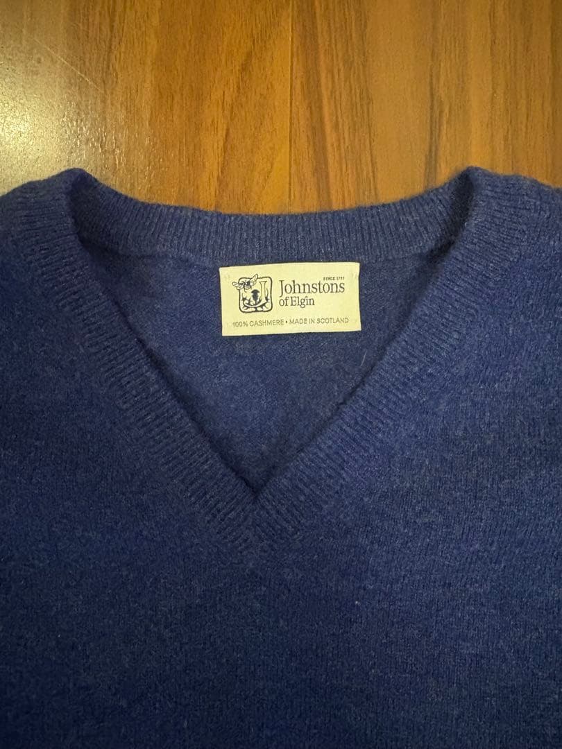 Johnstons of Elgin ブルー カシミヤ セーター S - メルカリ
