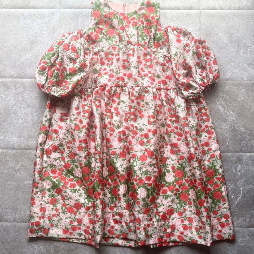 限界値下げ　POPPY flower jacquard dress フラワー flower jacquard off shoulder dress