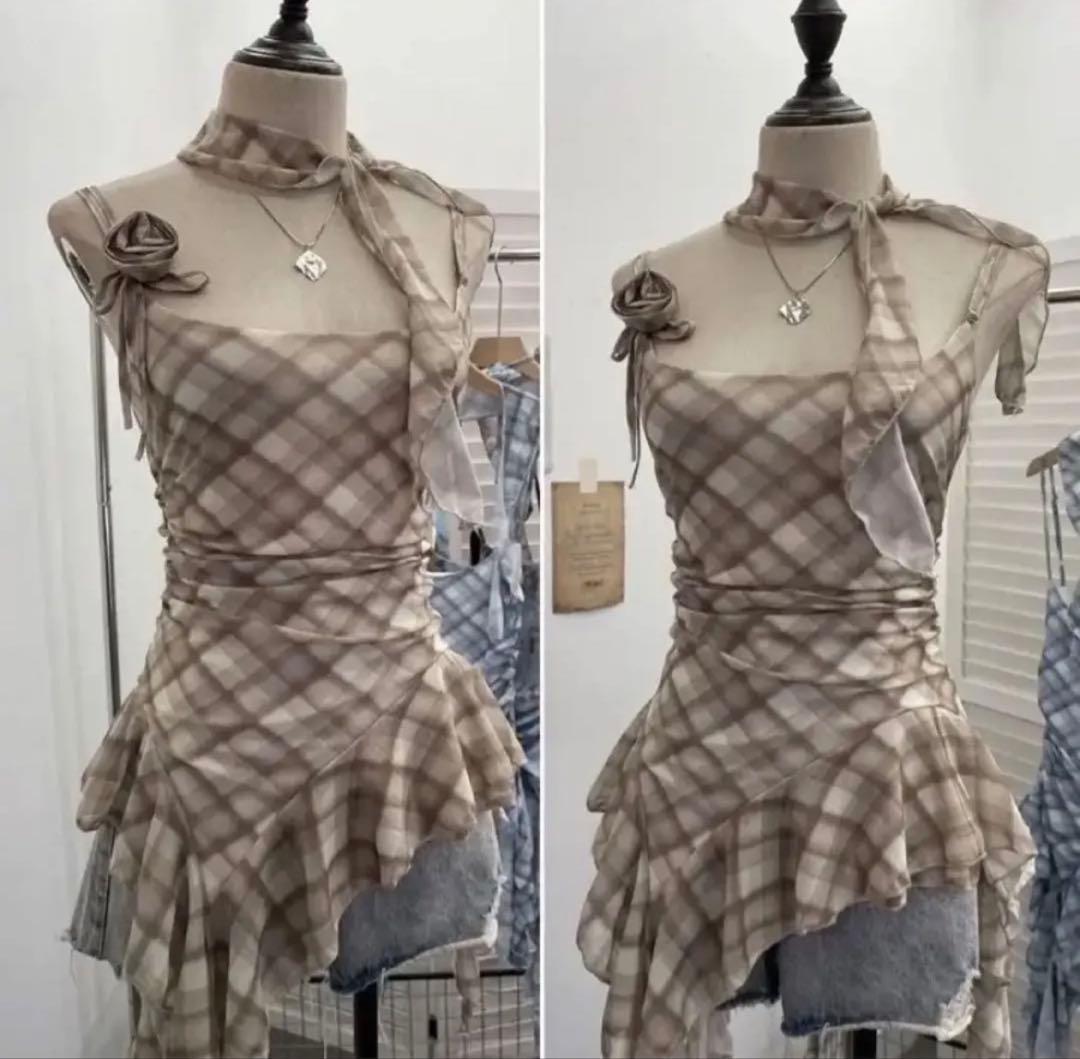 ⭐︎新品y2k フェアリー グランジ 平成ギャル フリルキャミトップス