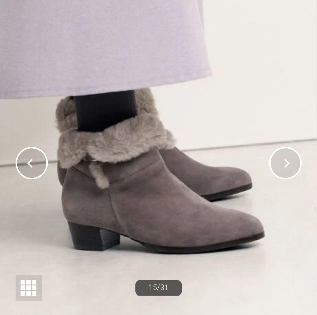 新品未使用　卑弥呼　バックル2WAYファーブーツ　ベージュ　25.5cm