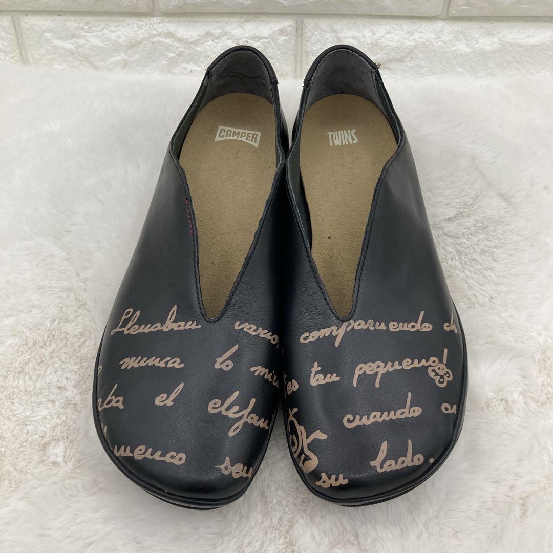 ❤️美品❤️CAMPER カンペール フラットシューズ Vカット 37 ブラック