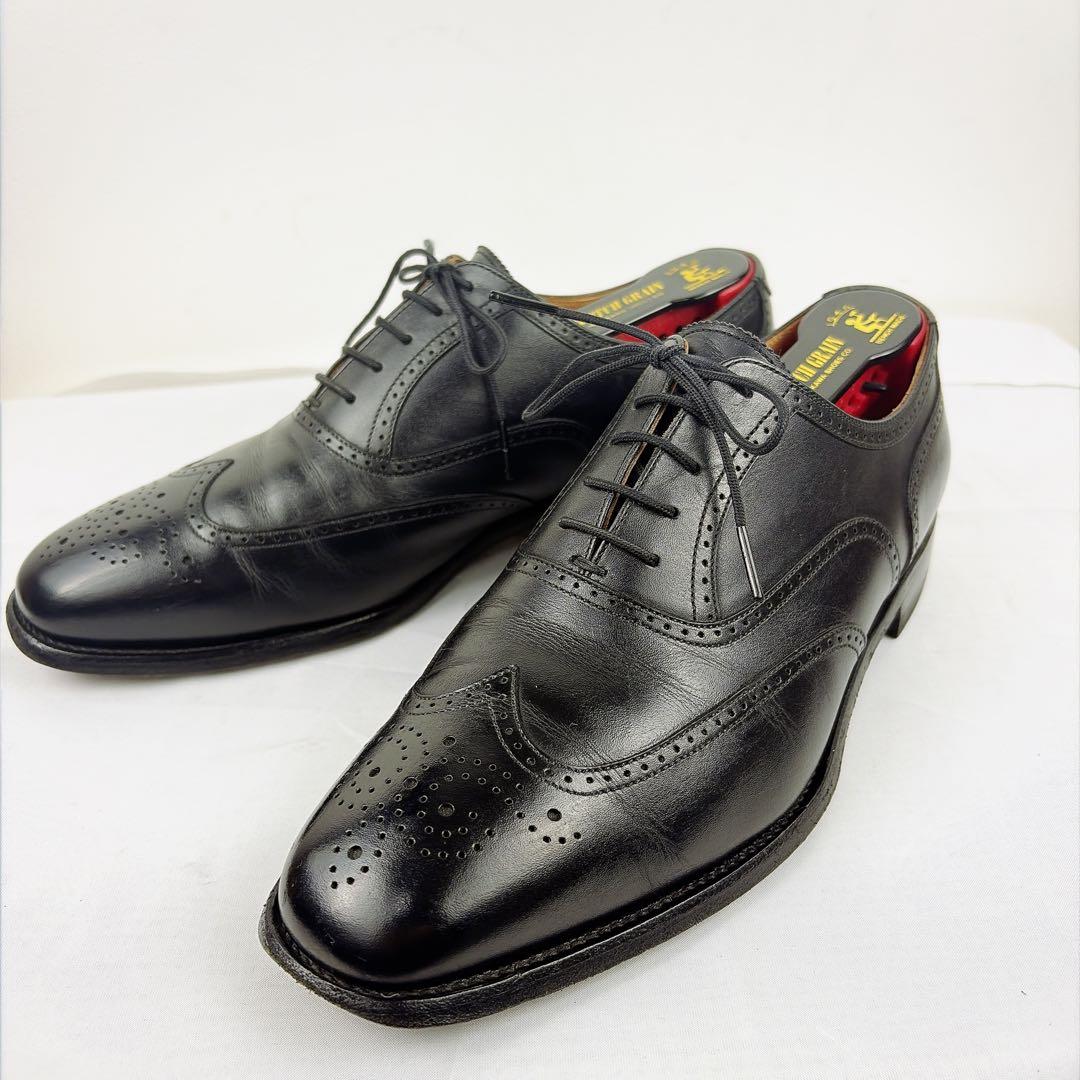 スコッチグレイン 3E 【24.5cm】ウイングチップ 3525 黒 メダリオン