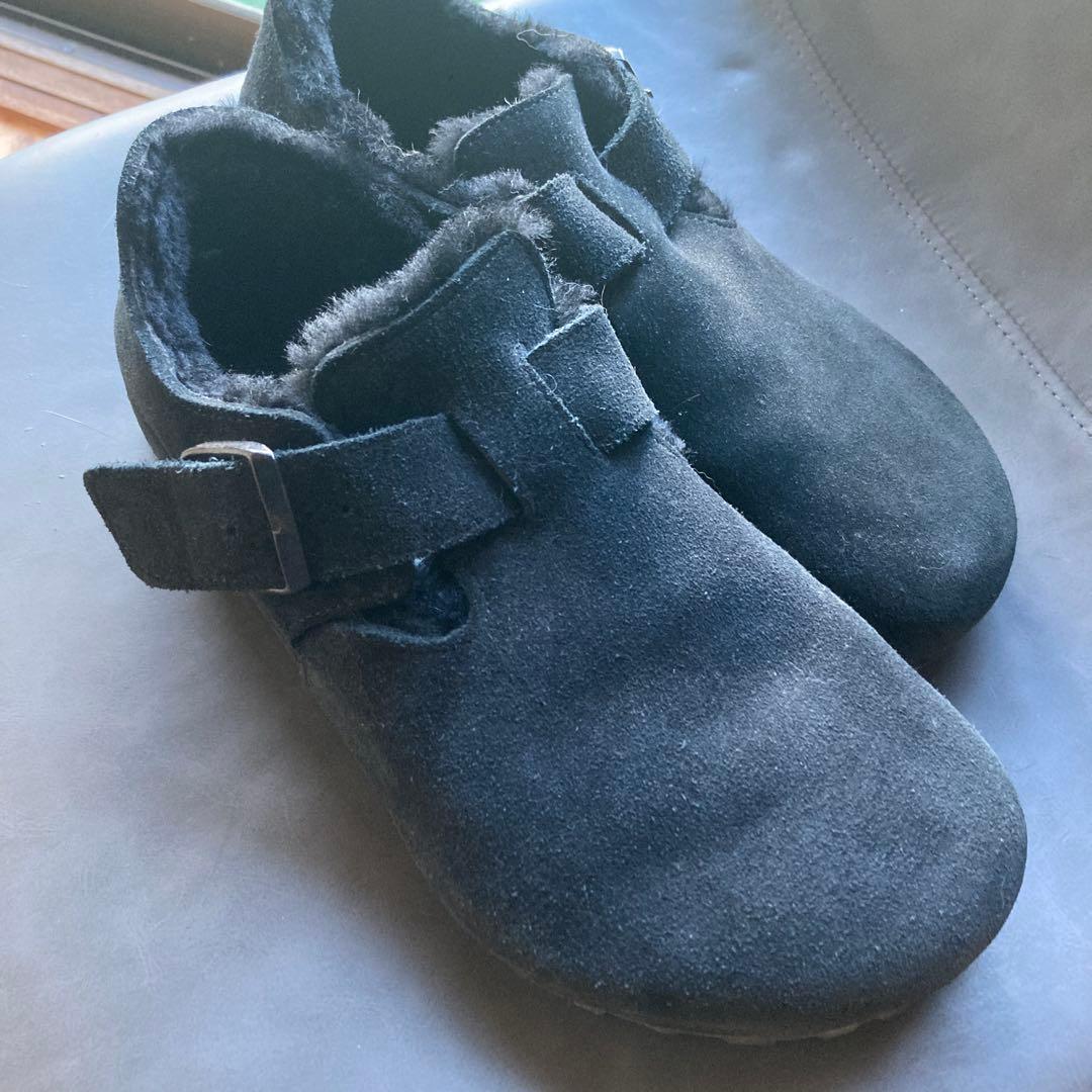 美品　ビルケンシュトック　ボストン　Boston　ボア　黒　26.5cm