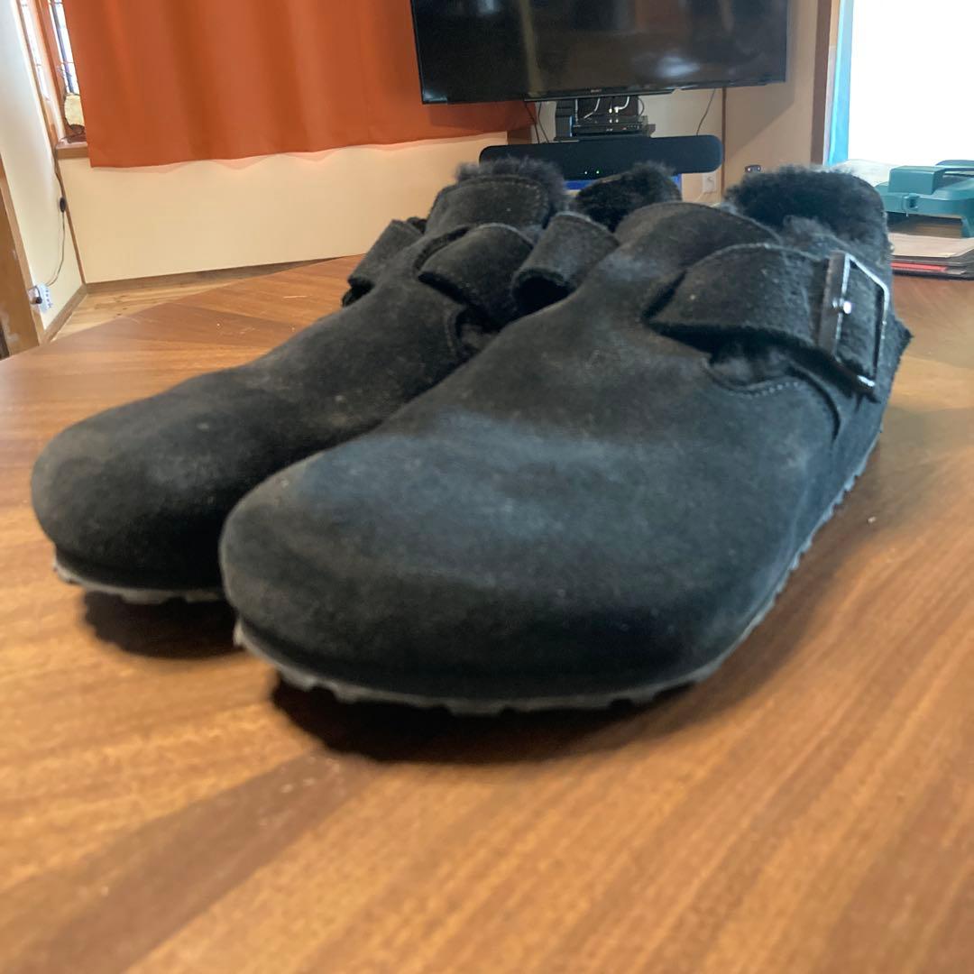 美品　ビルケンシュトック　ボストン　Boston　ボア　黒　26.5cm