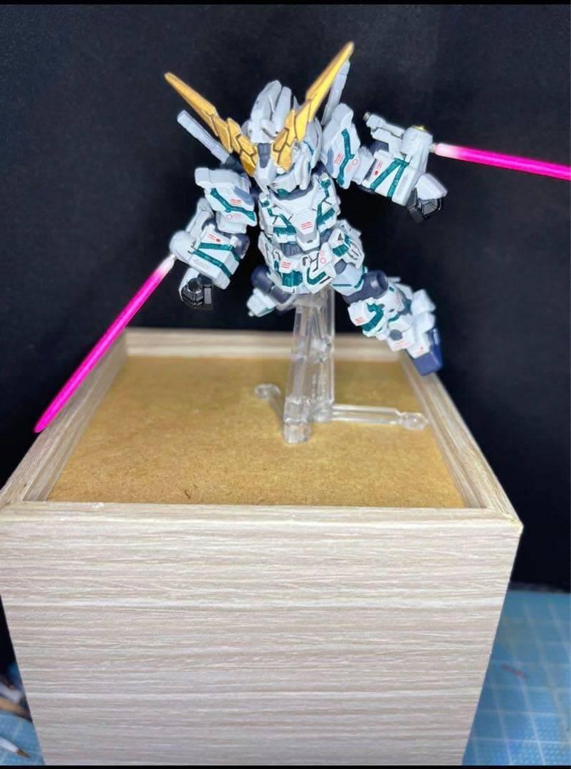 モビルスーツアンサンブル ユニコーンガンダム 緑 覚醒 塗装品 改造 モビルスーツアンサンブル ユニコーンガンダム3号機フェネクス