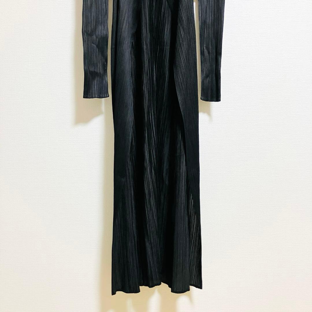 美品 プリーツプリーズ イッセイミヤケ ロングカーディガン ボタンレス