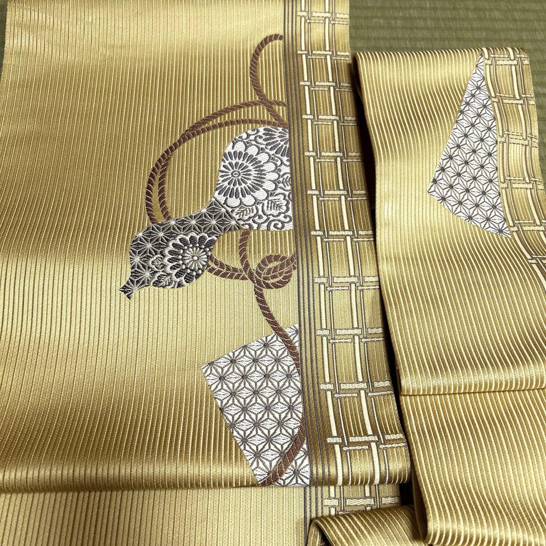 正絹　博多織 名古屋帯《刺繍　ひょうたん》