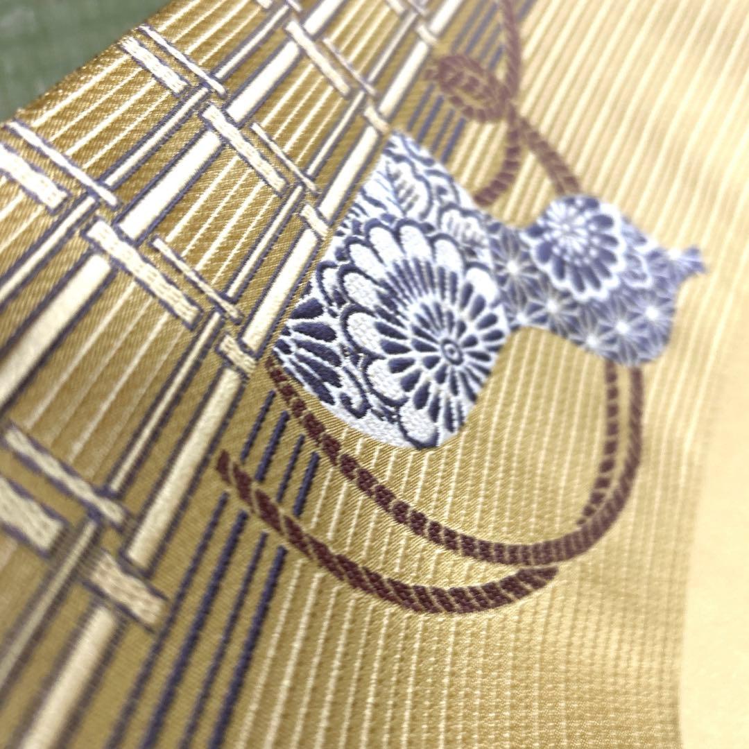 正絹　博多織 名古屋帯《刺繍　ひょうたん》