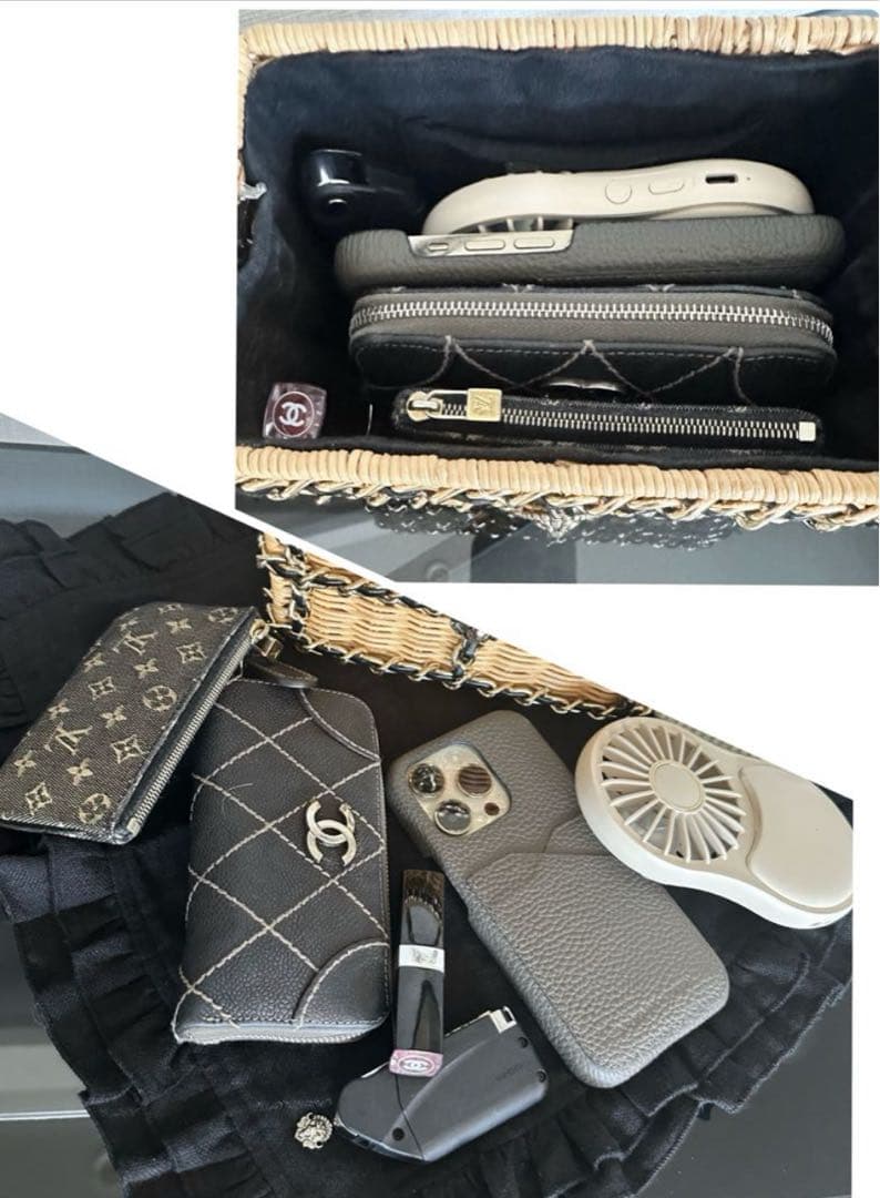 ヴァクトーカゴバックミニ美品(持ち手をテグスにて補強あり)