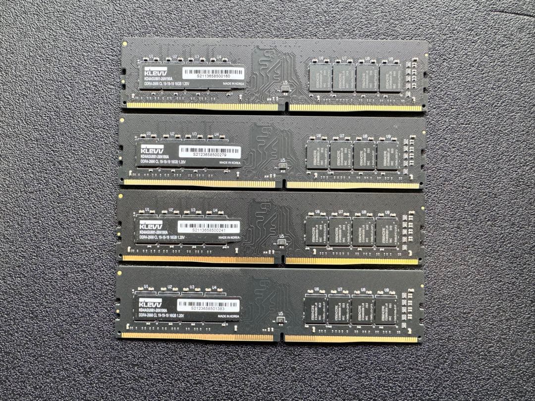 KLEVV メモリ DDR4 2666 PC4-21300 16GB x 4枚 Amazon | KLEVV ノートPC用 メモリ DDR4 2666 PC4-21300 16GB x 1枚
