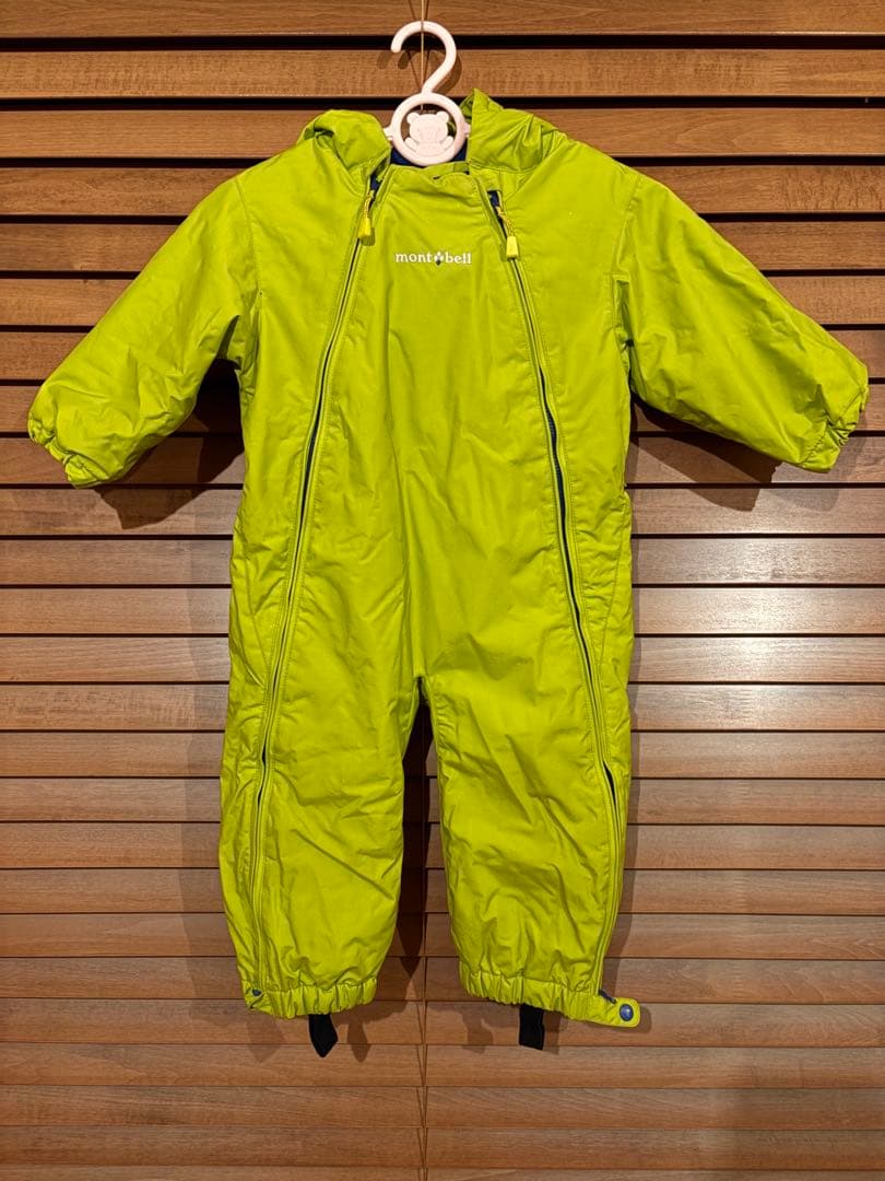 美品】モンベル フード付きパウダー カバーオール ジャンプスーツ 80