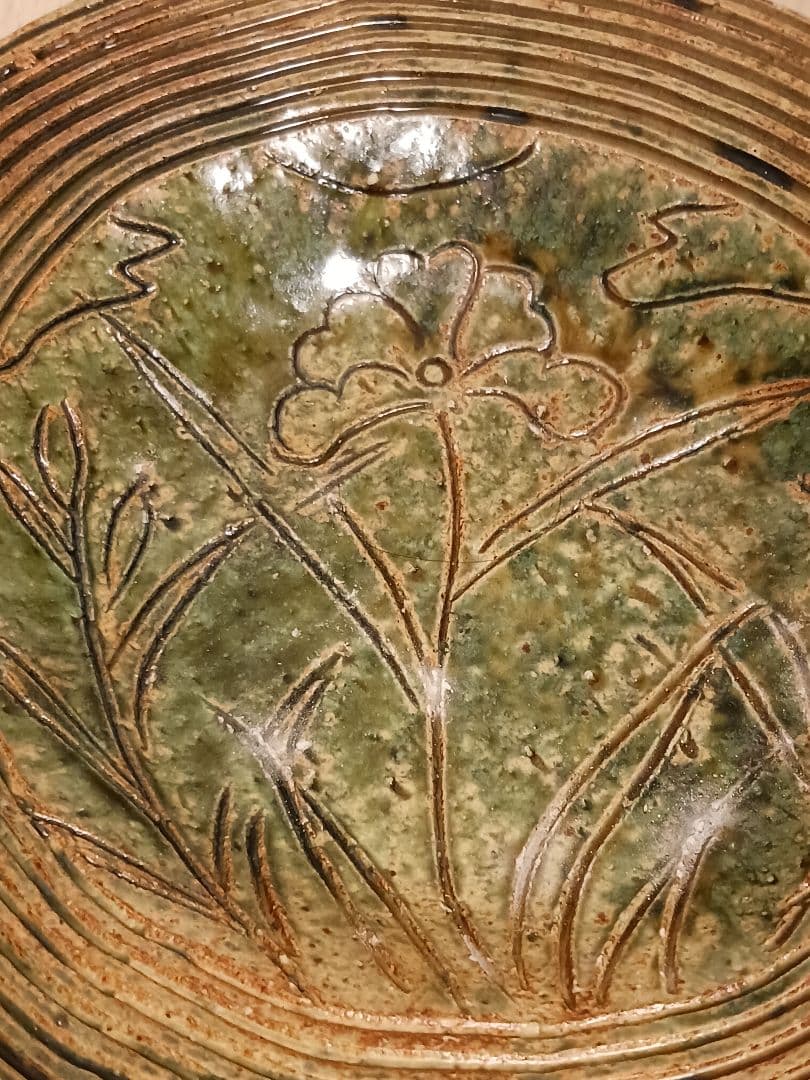 織部焼 花文八寸鉢 三ツ足 陶芸作家 佐藤和次作 美品 - メルカリ