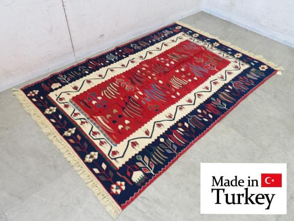 デッドストック■キリム■トルコ製■絨毯■ウール■手織り■平織り■オールドキリム トルコ オールドキリム 217cm×300cm ラグマット｜マライカ公式通販