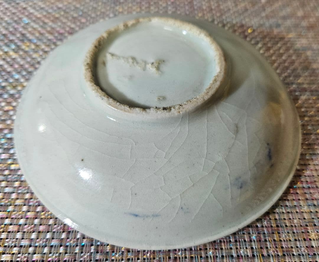 名品古伊万里❗05】江戸時代初期 初期伊万里 染付鶴図 12.8cm皿 - メルカリ