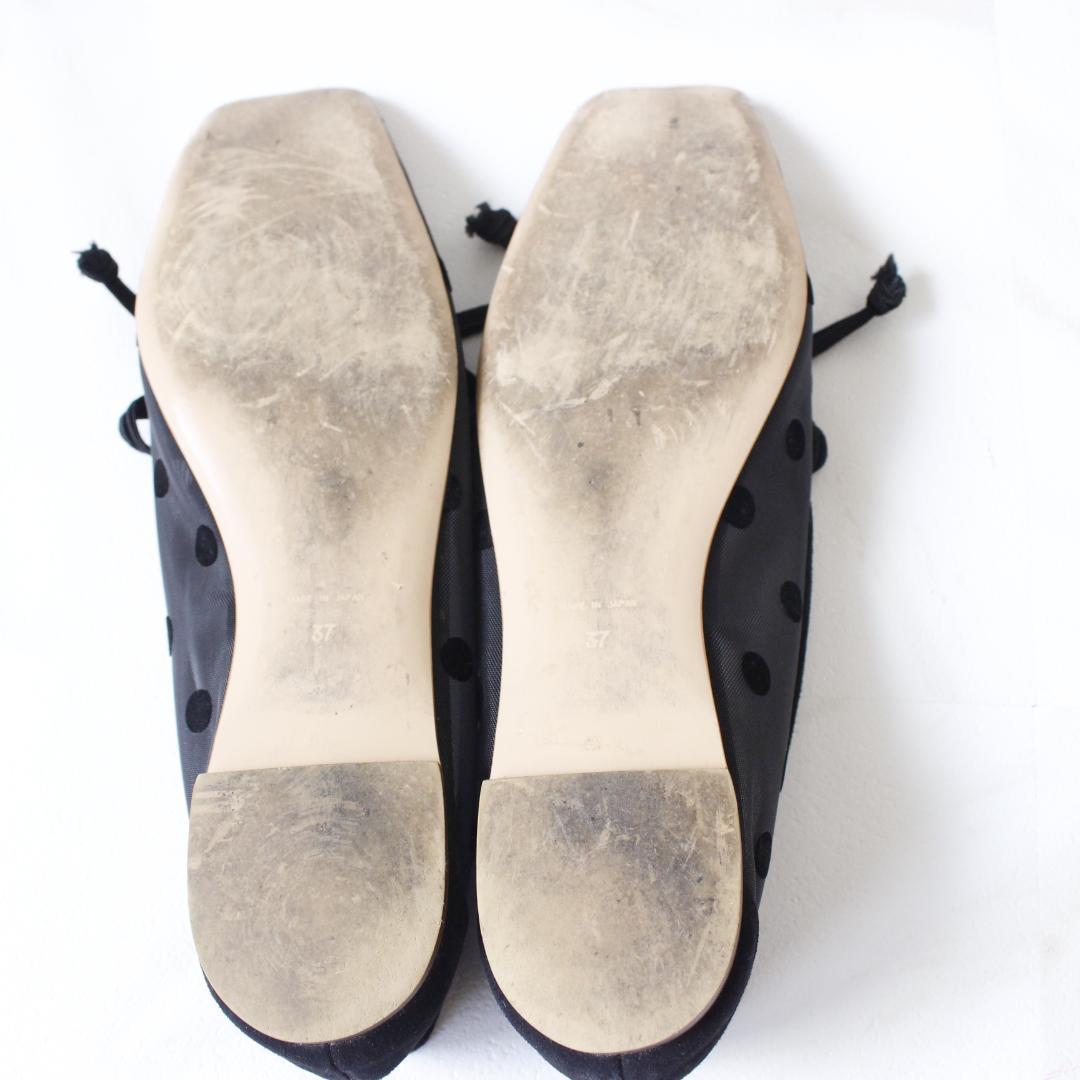 PIPICHIC AMBER ドットチュールスクエアトゥバレエシューズ 37 - メルカリ