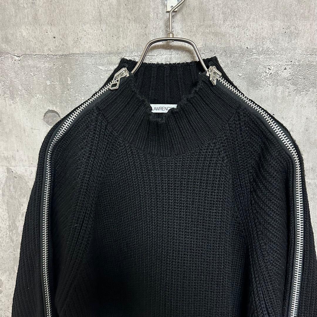 美品】21ss ジョンローレンスサリバン ダブルジップニット 黒 ウール