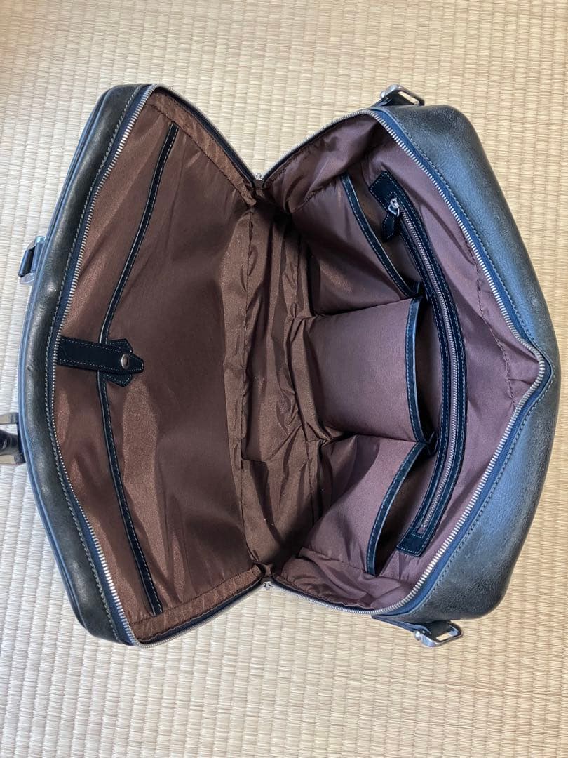 万双 双鞣和地 シングルブリーフケース ネイビー - メルカリ