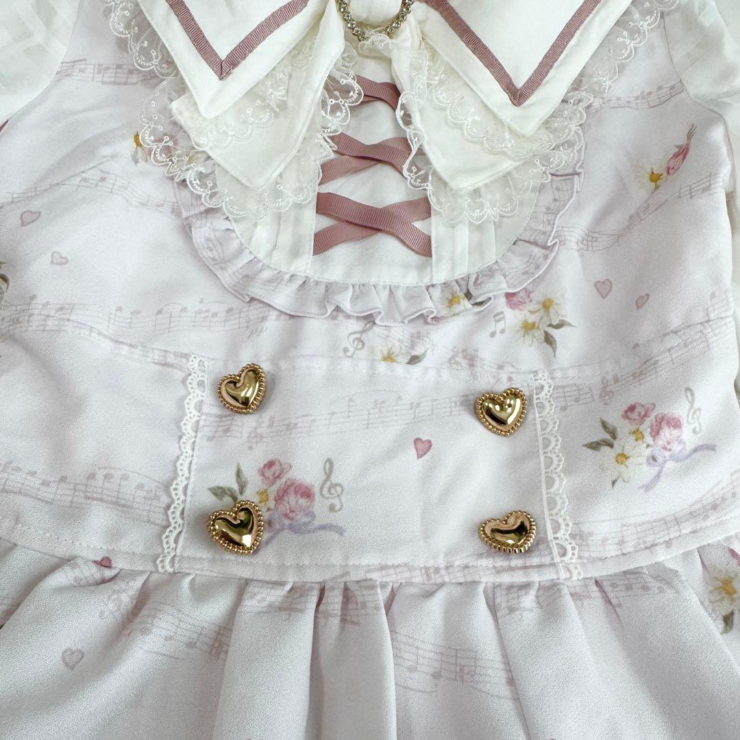 リズリサ】☆美品☆Melody bunny柄ワンピース オリジナル柄 FREE