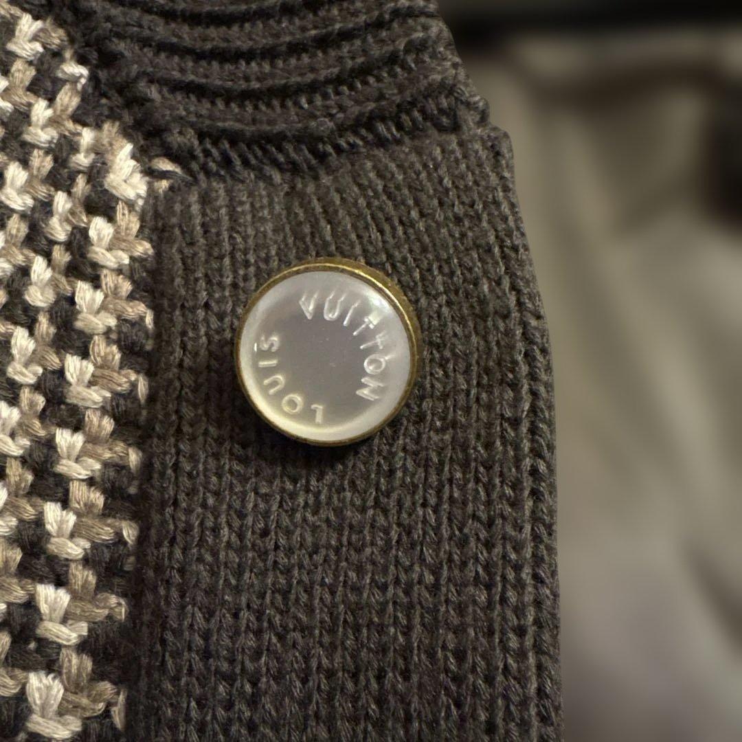 LVメンズ ニット ジャンパー ボタンコットンブレンドブルゾン 新品未