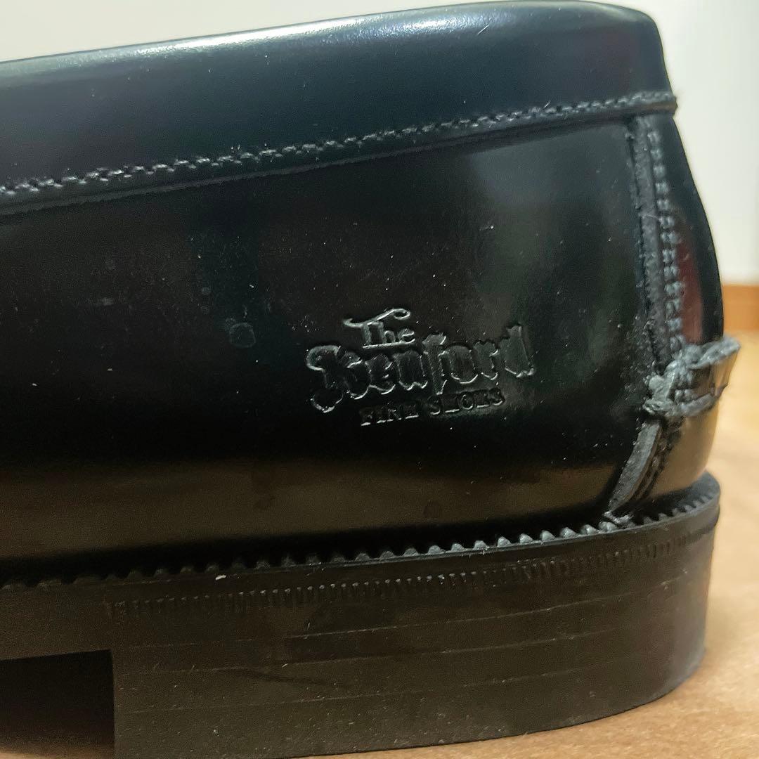 靴 MENS COMBI LOAFERS/BLACK WHITE 26.5cm