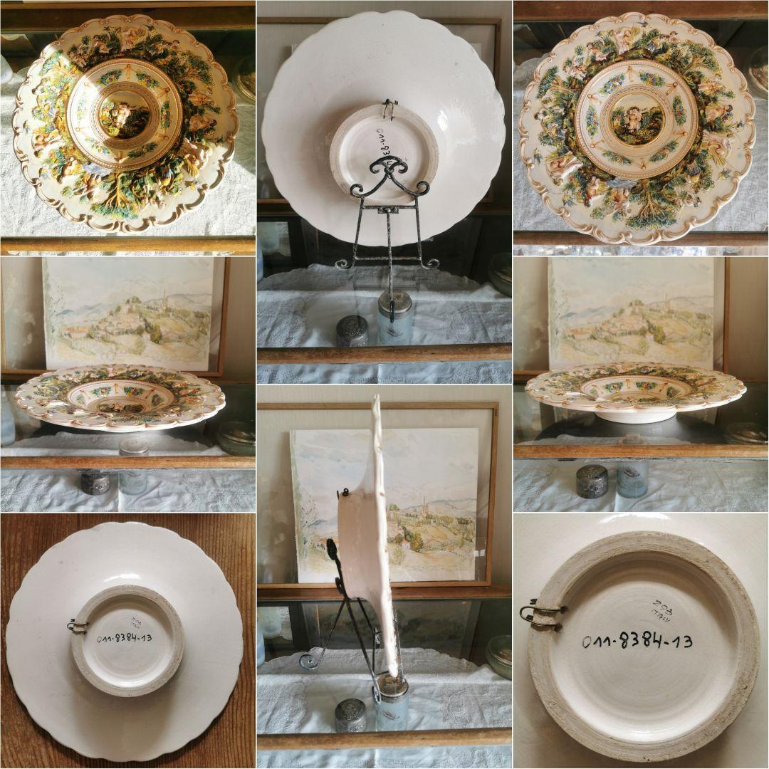 アンティーク カポディモンテ ラージデコレーションプレート 深大皿