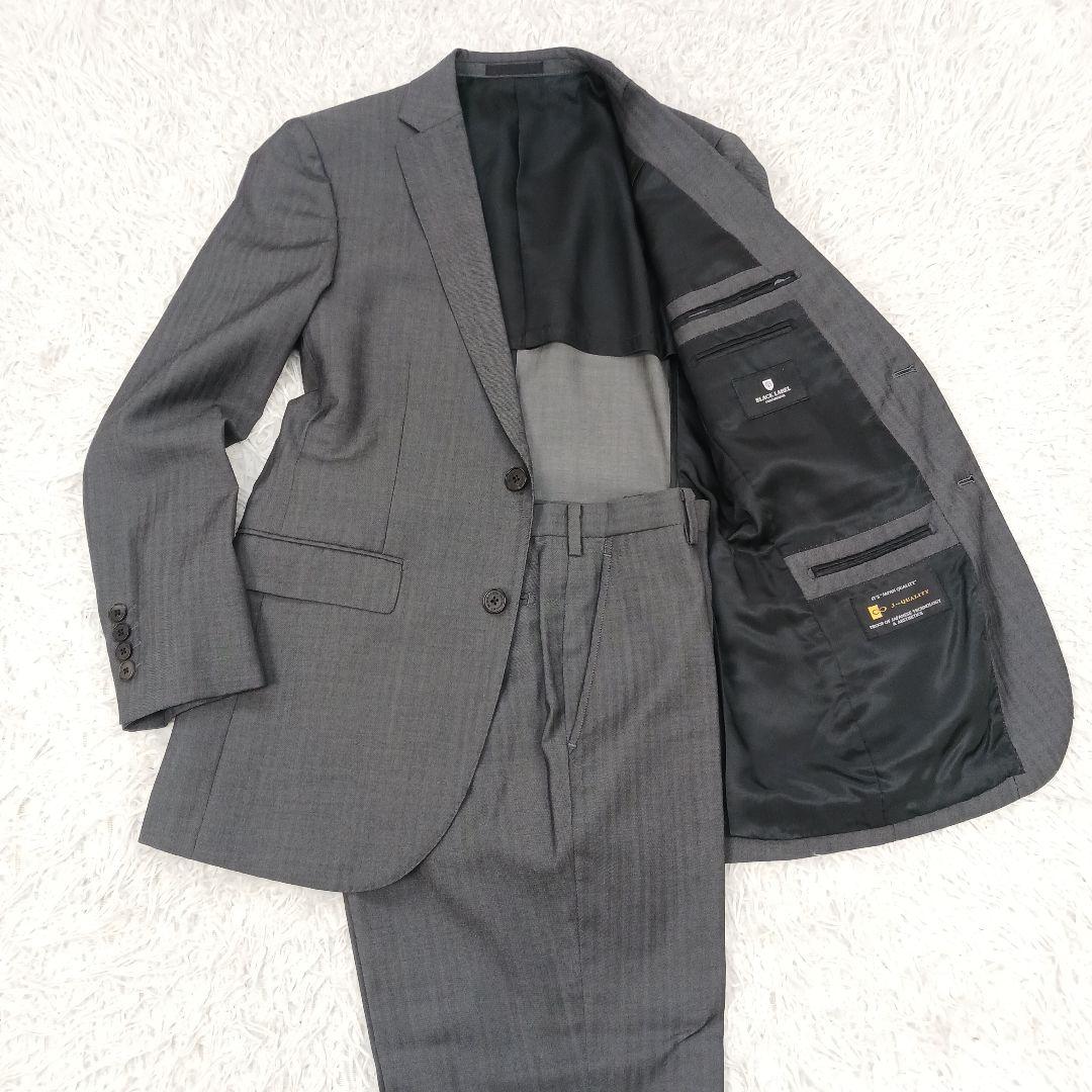 ブラックレーベル　スーツ　日本製　グレー　シャドーストライプ　サイズ36R MIYUKI TOPグレーシャドーグレンチェックスリーピーススーツ（スーツ