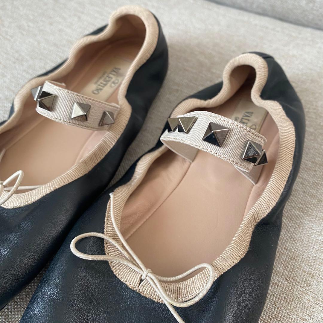 ヴァレンティノ ロックスタッズ バレリーナ フラットシューズ 36