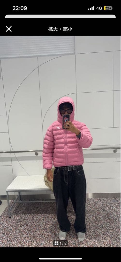 NIKEナイキ マイクロダウンアウターキッズサイズ 160cm ピンク - メルカリ