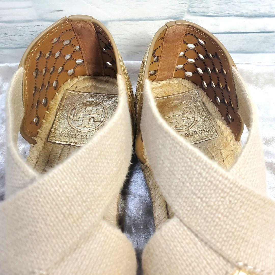 極美品】✨Tory Burch 23cm パンチングレザー ゴールド ロゴ 6
