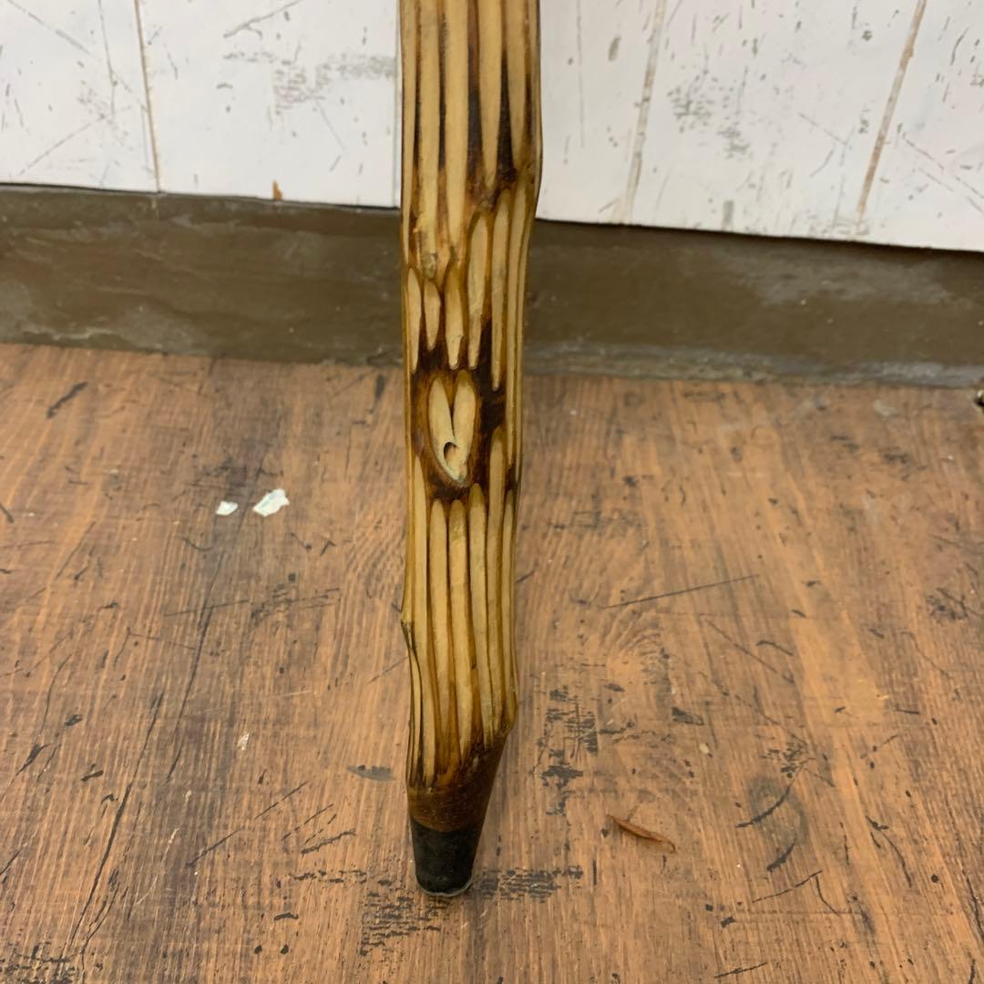 B-2 【希少】定義如来 金剛杖 木彫り 杖 登山 参拝 縁起物 昭和レトロ