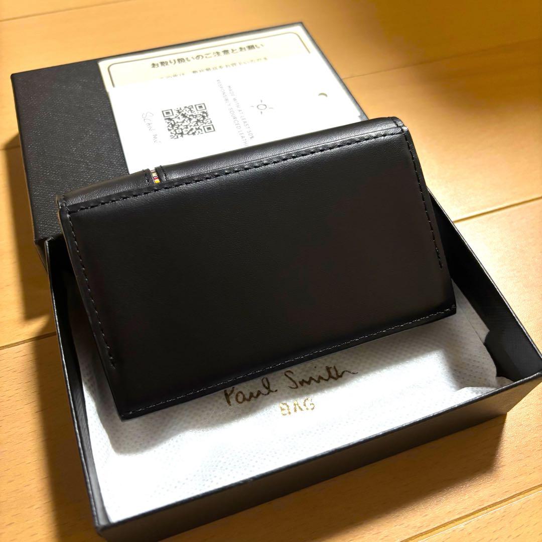 Paul Smith シグネチャーストライプインバーテッド 名刺入れ 黒 新品