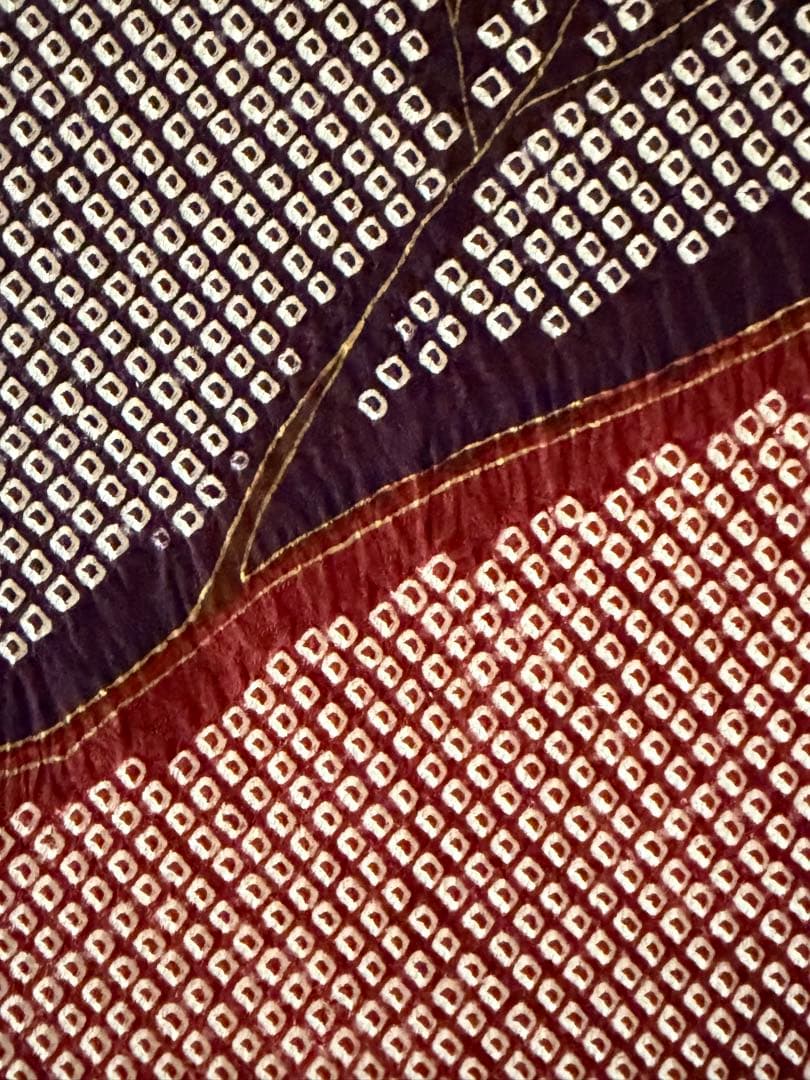 総絞り 訪問着 正絹 枝葉模様 幾何学文様 身丈155cm (新品未着用品