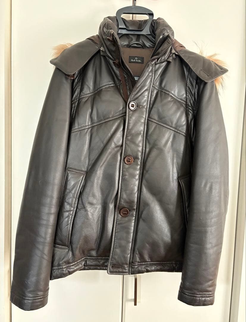 ポールスミス　ダウンジャケット　レザー　Paul Smith ベストにも　M 中古・古着通販】Paul Smith (ポールスミス) ダウンレザージャケット