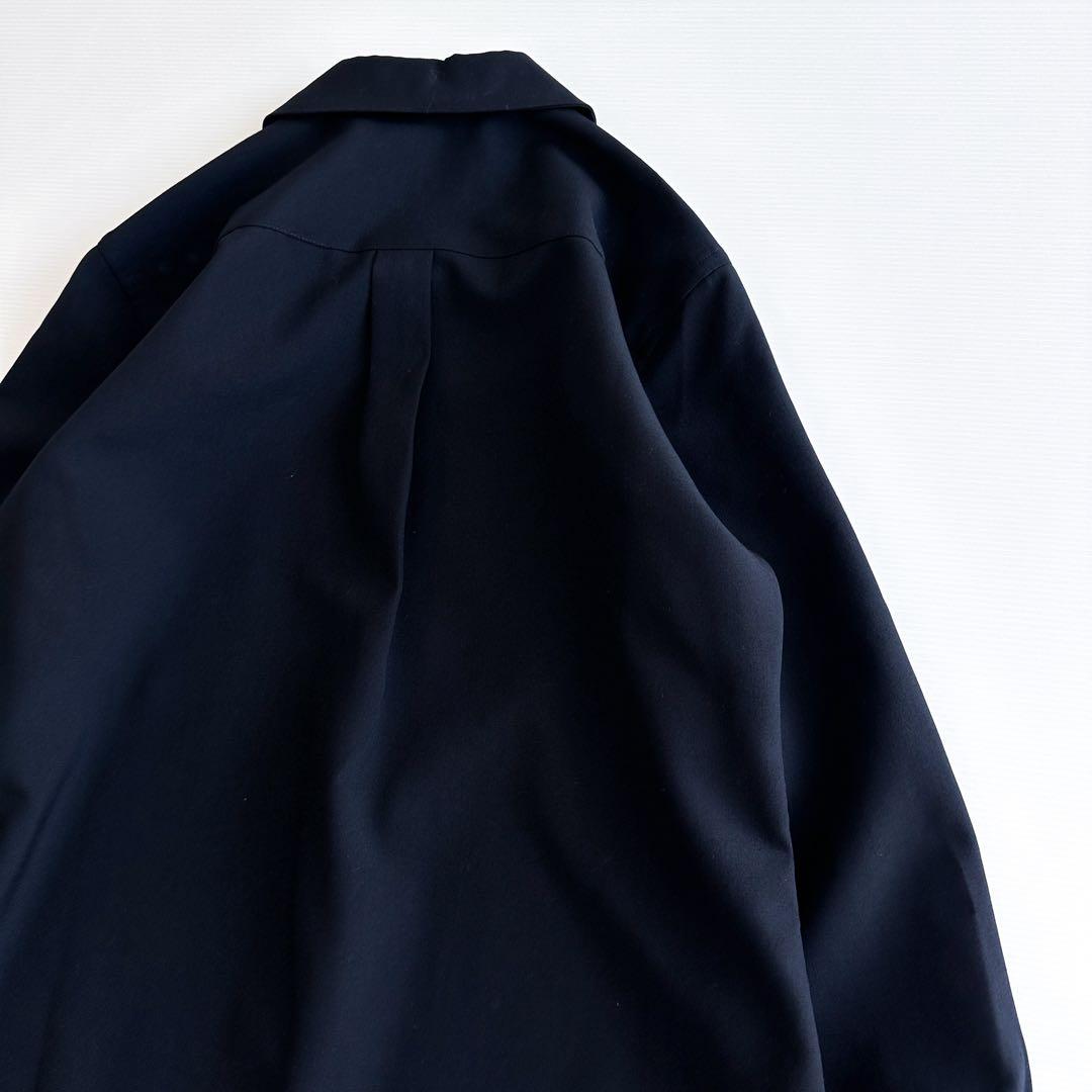 美品】ローブドシャンブル コムデギャルソン / ウール丸襟シャツ 紺 S