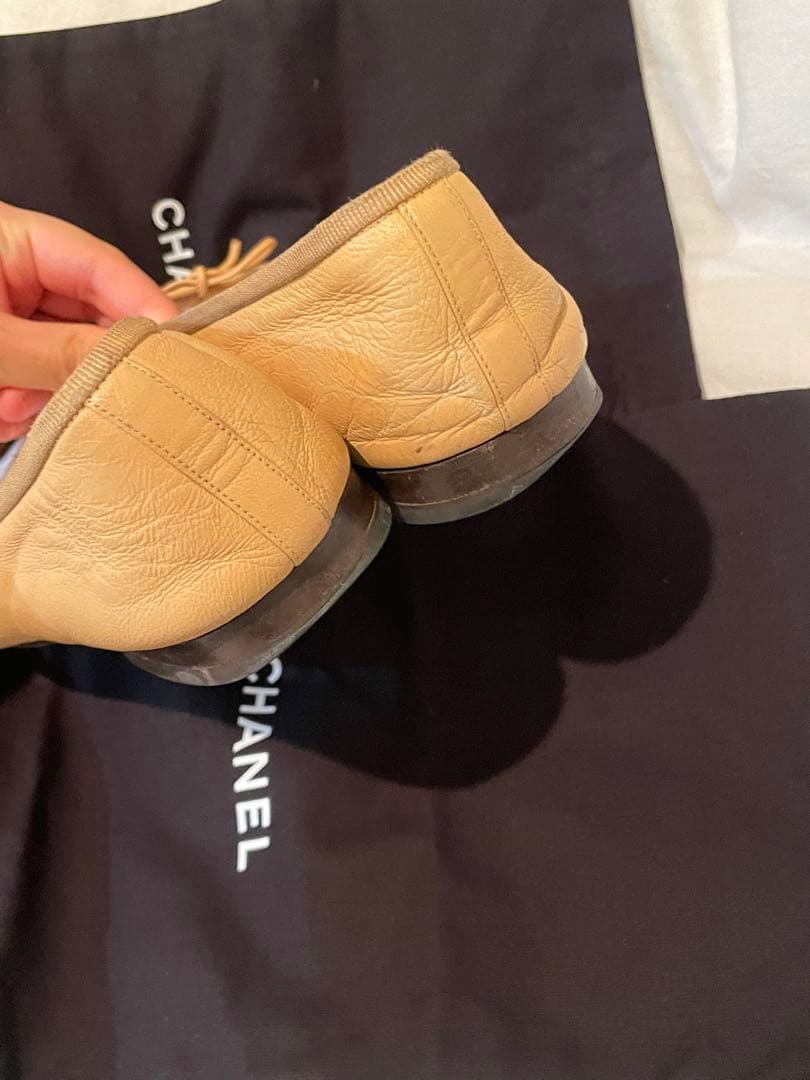 シャネル　バレエシューズ　38 24.0cm ベージュ chanel