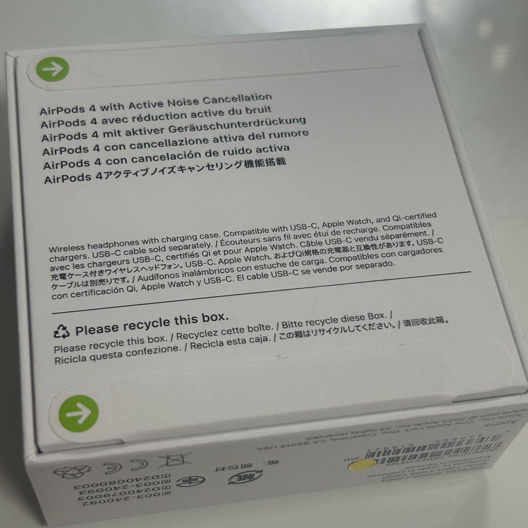 Apple AirPods 4 (アクティブノイズキャンセリング搭載モデル) - メルカリ