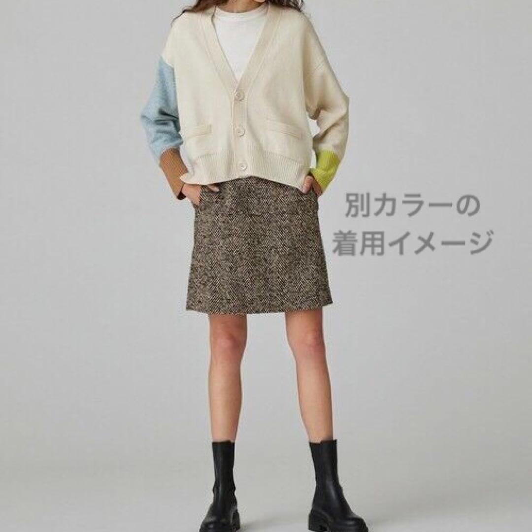 マカフィー MACPHEE Vネック カーディガン カシミヤ混 レッド 赤