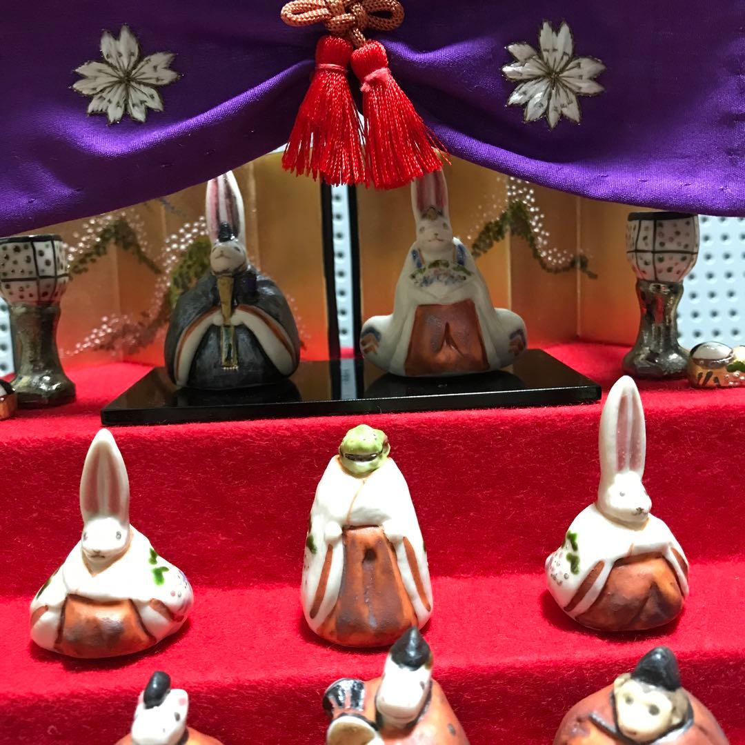 段飾りの兎雛 陶器 陶器雛 干支雛 - メルカリ