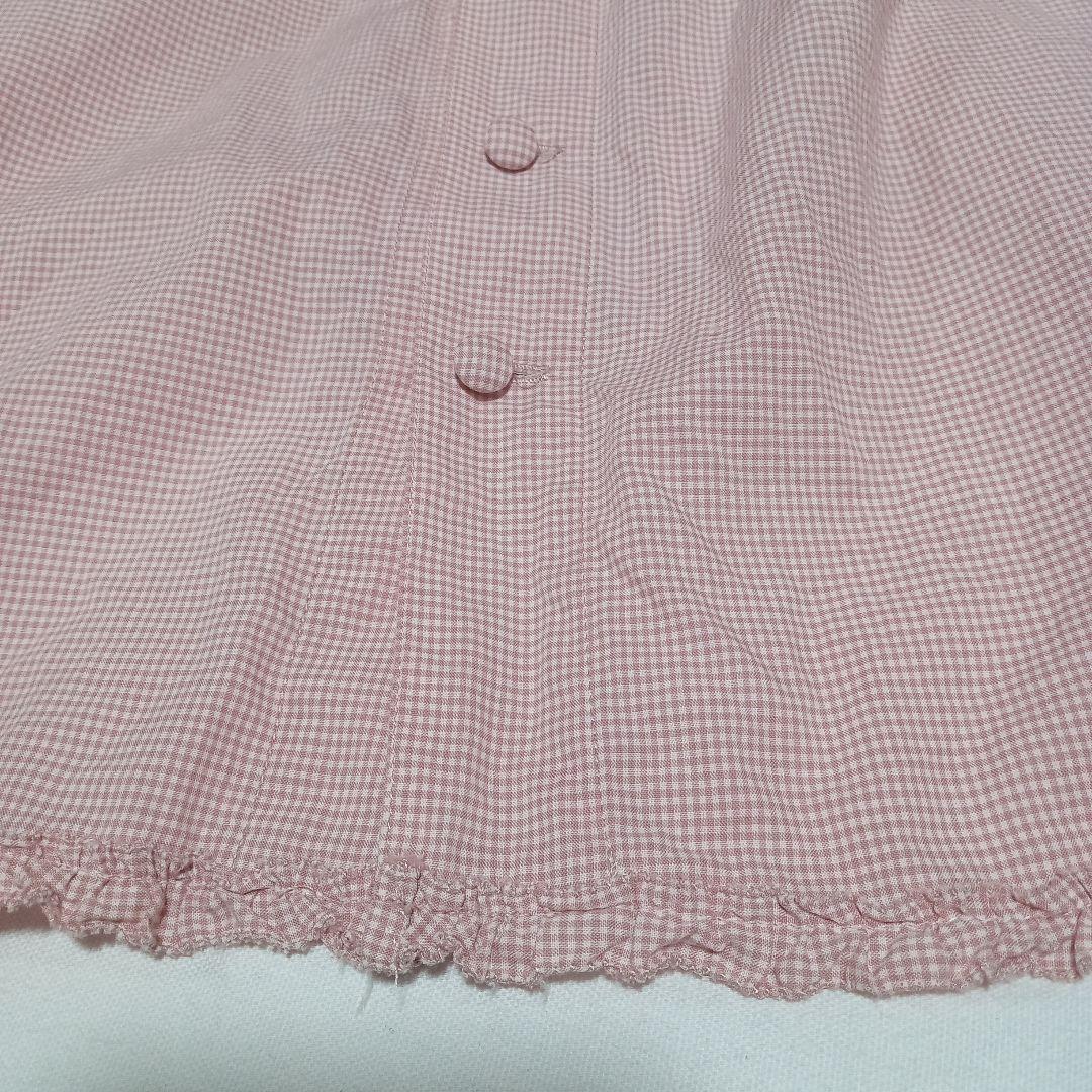 c*y様 カネコイサオ ブラウス マトンスリーブ ギンガムチェック 花柄刺繍