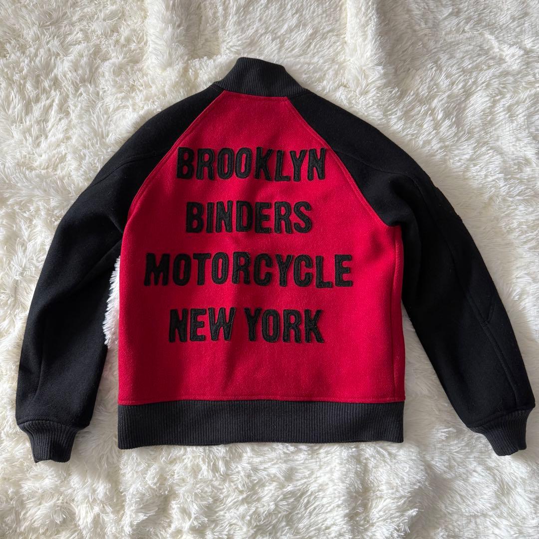 希少・TALONジップ】Schott ショット スタジャン M 襟付き 赤 黒