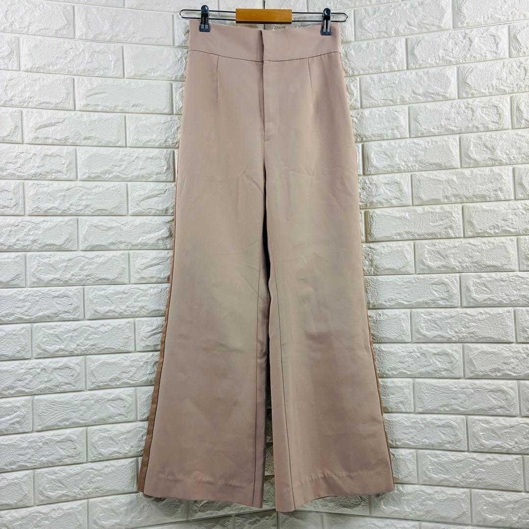 RESEXXY サイドラインワイドパンツ ピンクベージュ フリーサイズ 美脚