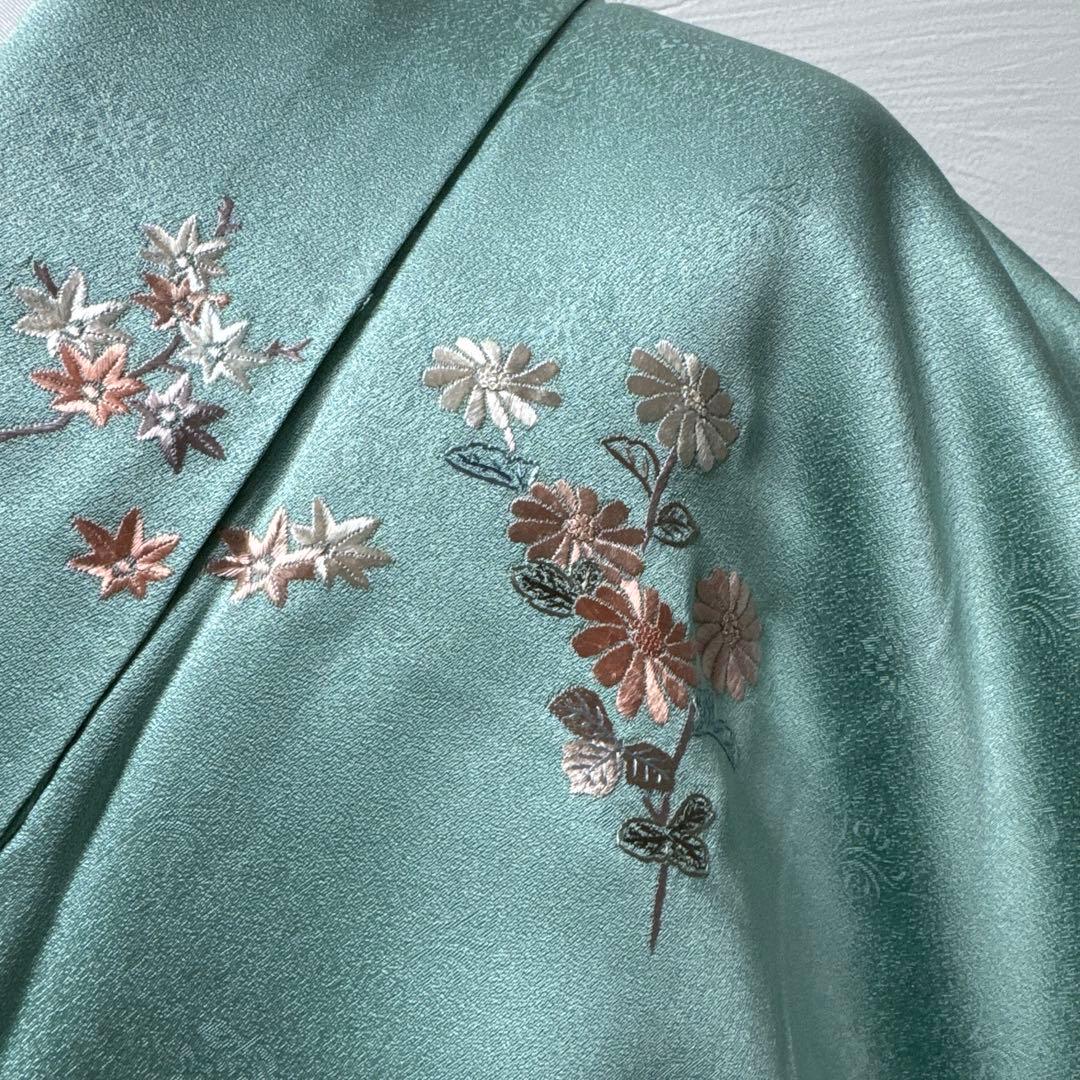 付け下げ訪問着 刺繍 美品 綸子 身丈156 ロ-6 - 着物・浴衣